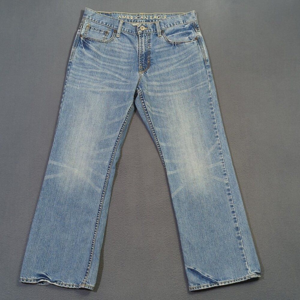American Eagle Jeans Men's 33x30 Fits 34x29 Blue Bootcut Denim